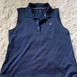 Tori Sport Women's Navy Sleeveless Polo Shirt